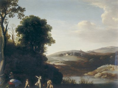 Landscape with Bathers by Cornelis van Poelenburgh or Poelenburch